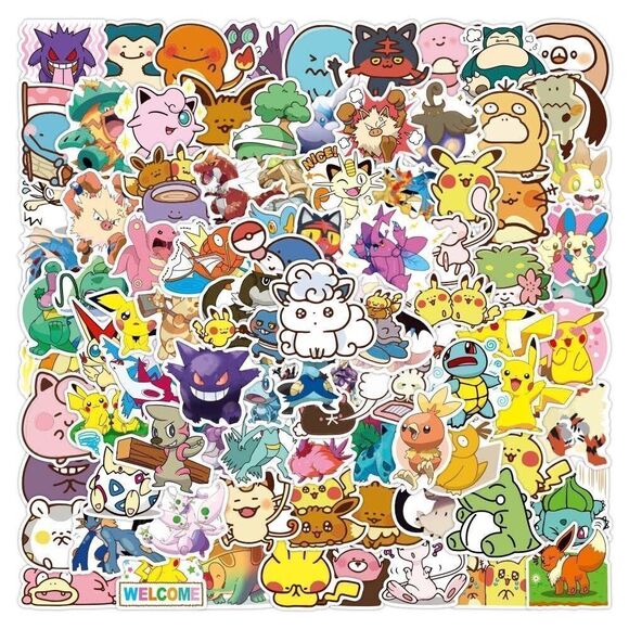 LOT of 100 Random Vinyl Pokémon Stickers - Picture 4 of 8